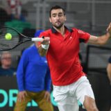 03.02.2024., Varazdin - Davis Cup susret Hrvatske i Belgije, mec Marin Cilic - Zizou Bergs. Photo: Vjeran Zganec-Rogulja/PIXSELL