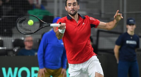 03.02.2024., Varazdin - Davis Cup susret Hrvatske i Belgije, mec Marin Cilic - Zizou Bergs. Photo: Vjeran Zganec-Rogulja/PIXSELL