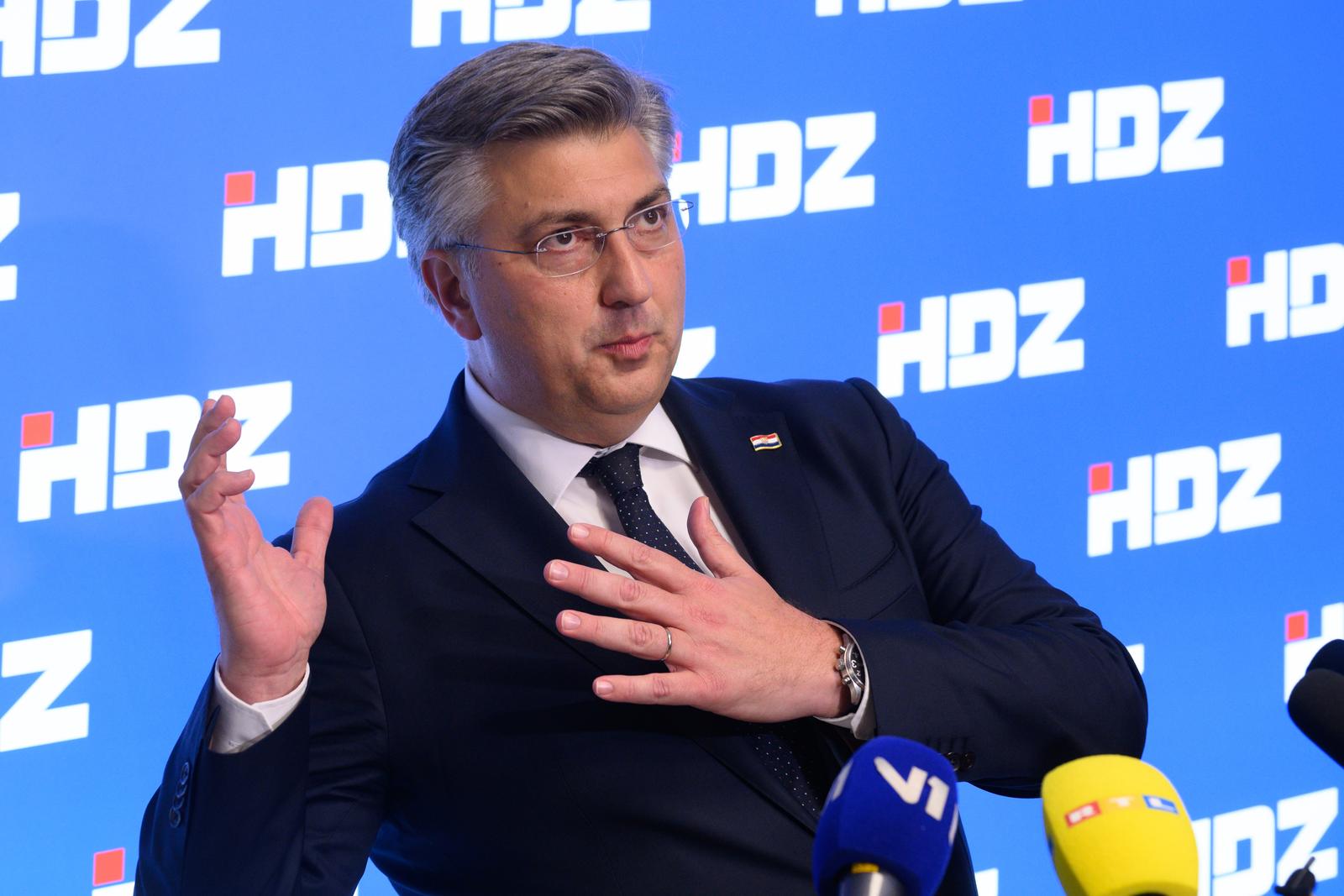 30.04.2024., Zagreb - Izjava premijera Andreja Plenkovica nakon sjednice sireg predsjedništva HDZ-a. Andrej Plenkovic. Photo: Davor Puklavec/PIXSELL