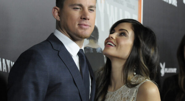 Actor Channing Tatum, left, and actress Jenna Dewan arrive at the premiere of the feature film "Haywire" in Los Angeles on Thursday, Jan. 5, 2012. (AP Photo/Dan Steinberg)