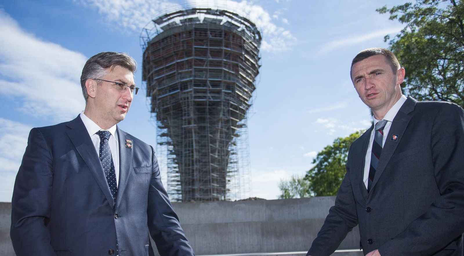 03.05.2019., Vukovar - Predsjednik Vlade Andrej Plenkovic obisao rekonstrukciju gradjevine Vodotoranj Vukovar u Memorijalno spomen obiljezje Domovinskog rata. Photo: Davor Javorovic/PIXSELL