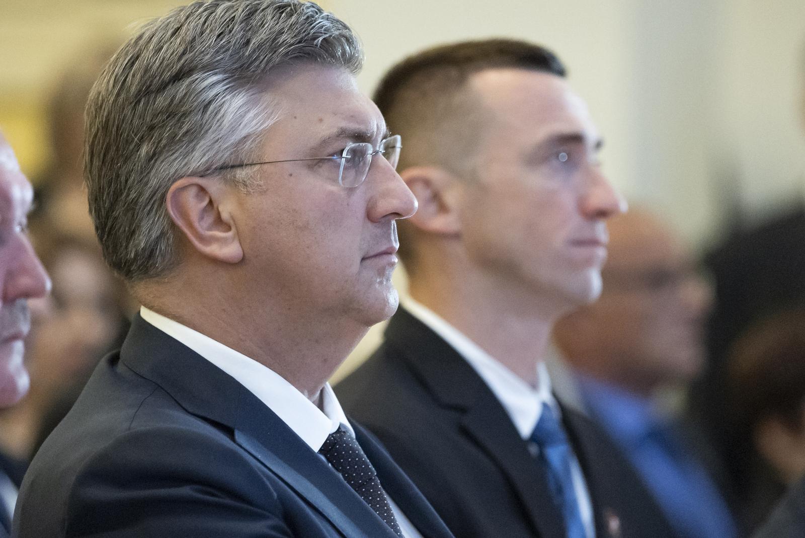 03.05.2024., Vukovar - Predsjednik Vlade Andrej Plenkovic sudjelovao je na svecanoj sjednici Gradskog vijeca Grada Vukovara u povodu obiljezavanja Dana grada. Photo: Davor Javorovic/PIXSELL