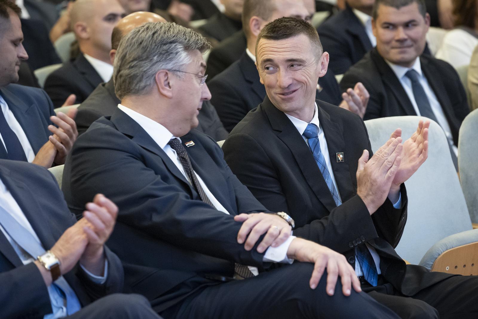 03.05.2024., Vukovar - Predsjednik Vlade Andrej Plenkovic sudjelovao je na svecanoj sjednici Gradskog vijeca Grada Vukovara u povodu obiljezavanja Dana grada. Photo: Davor Javorovic/PIXSELL