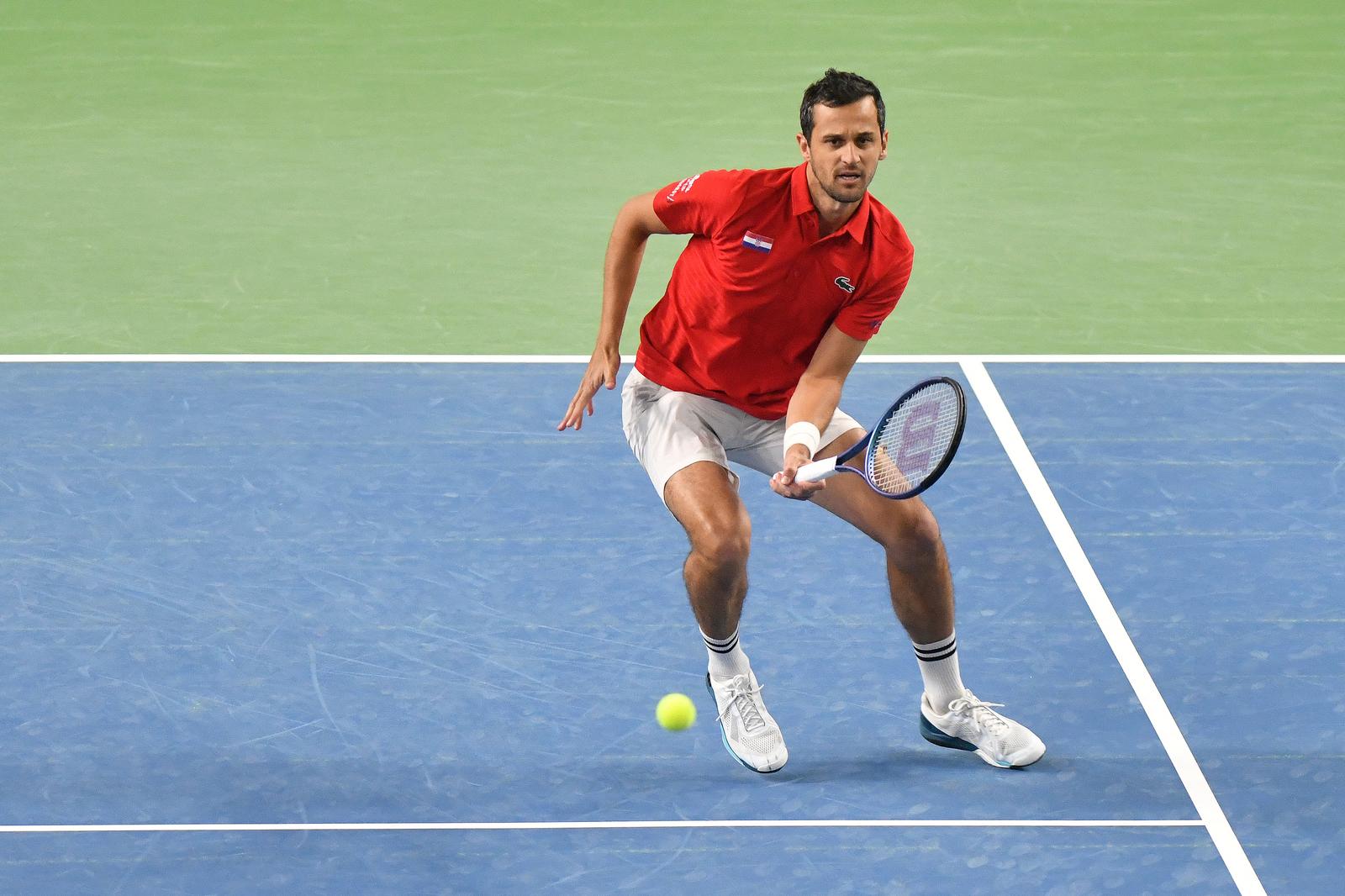 04.02.2024., Varazdin - Davis Cup susret Hrvatske i Belgije, mec parova, Ivan Dodig/Mate Pavic - Gille Sander/Vliegen Joran. Photo: Vjeran Zganec Rogulja/PIXSELL