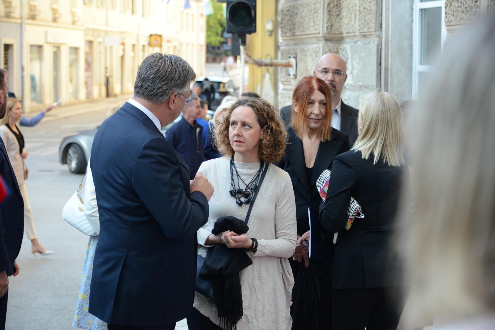 04.05.2024., Pula - Svecano otvaranje obnovljene glavne dvorane Istarskog narodnog kazalista. predsjednik Vlade RH Andrej Plenkovic, ministrica kulture i medija Nina Obuljen Korzinek Photo: Sasa Miljevic/PIXSELL