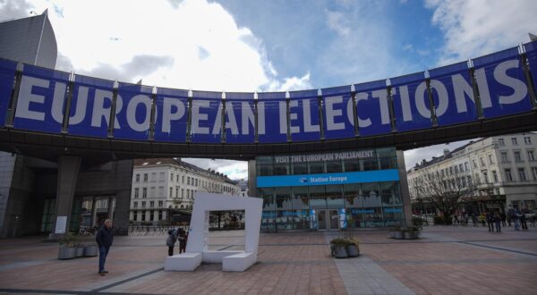 05.03.2024., Bruxelles, Belgija - Zgrada Europskog parlamenta u Bruxellesu. Na platou ispred parlamenta sve je u znaku predstojecih izbora za Europski parlament. Photo: Dejan Rakita/PIXSELL