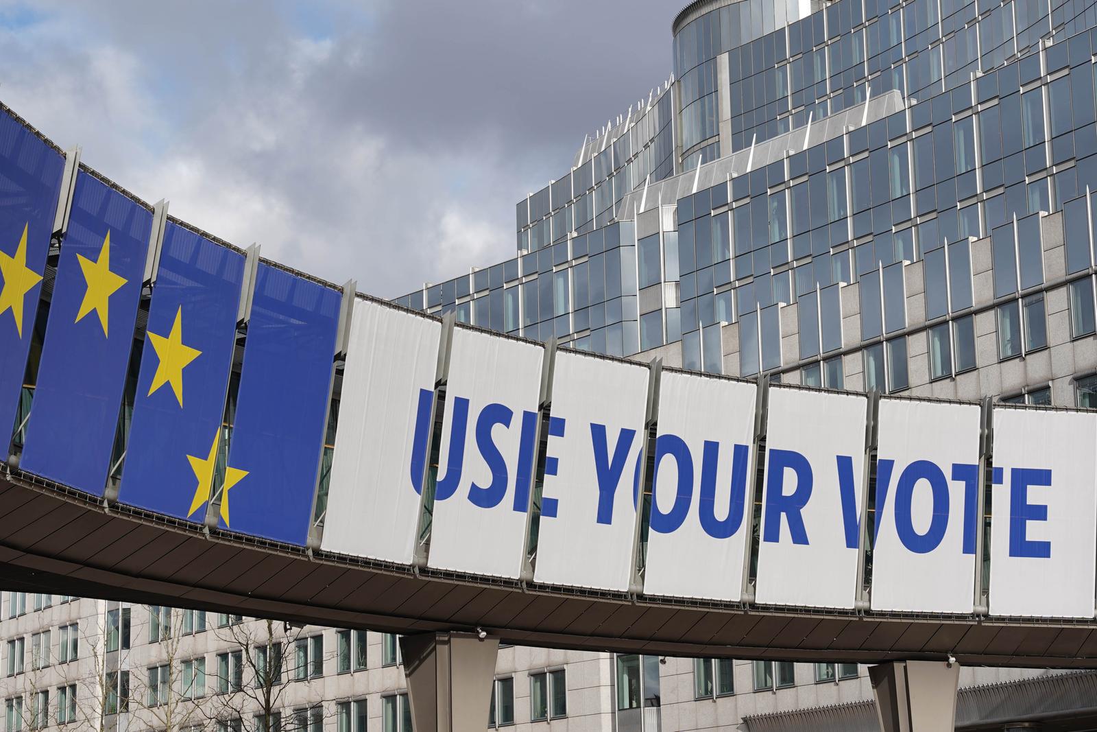 05.03.2024., Bruxelles, Belgija - Zgrada Europskog parlamenta u Bruxellesu. Na platou ispred parlamenta sve je u znaku predstojecih izbora za Europski parlament. Photo: Dejan Rakita/PIXSELL