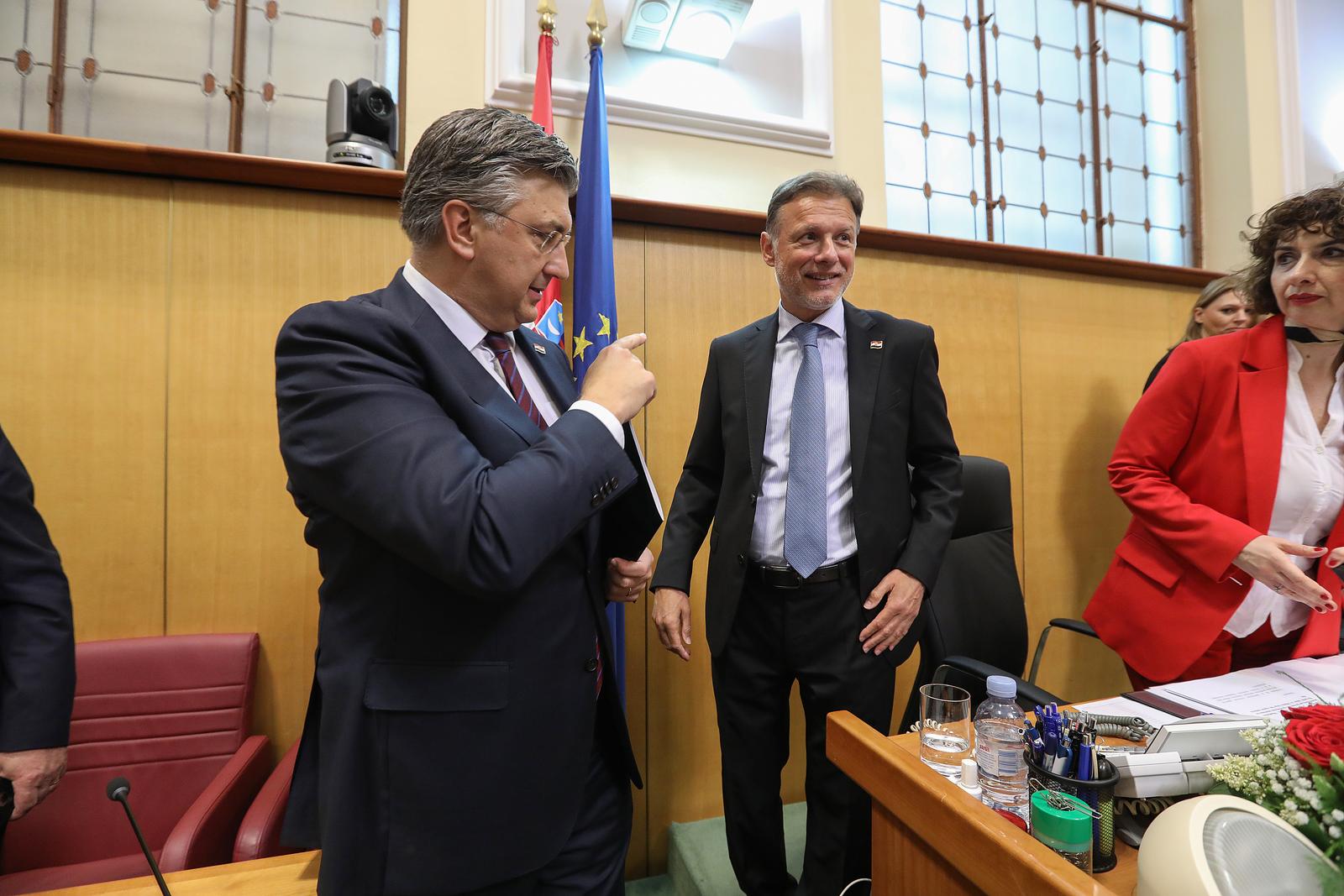 16.05.2024., Zagreb - Prvo zasjedanje Hrvatskog sabora u 11. sazivu. Andrej Plenkovic, Gordan Jandrokovic Photo: Robert Anic/PIXSELL