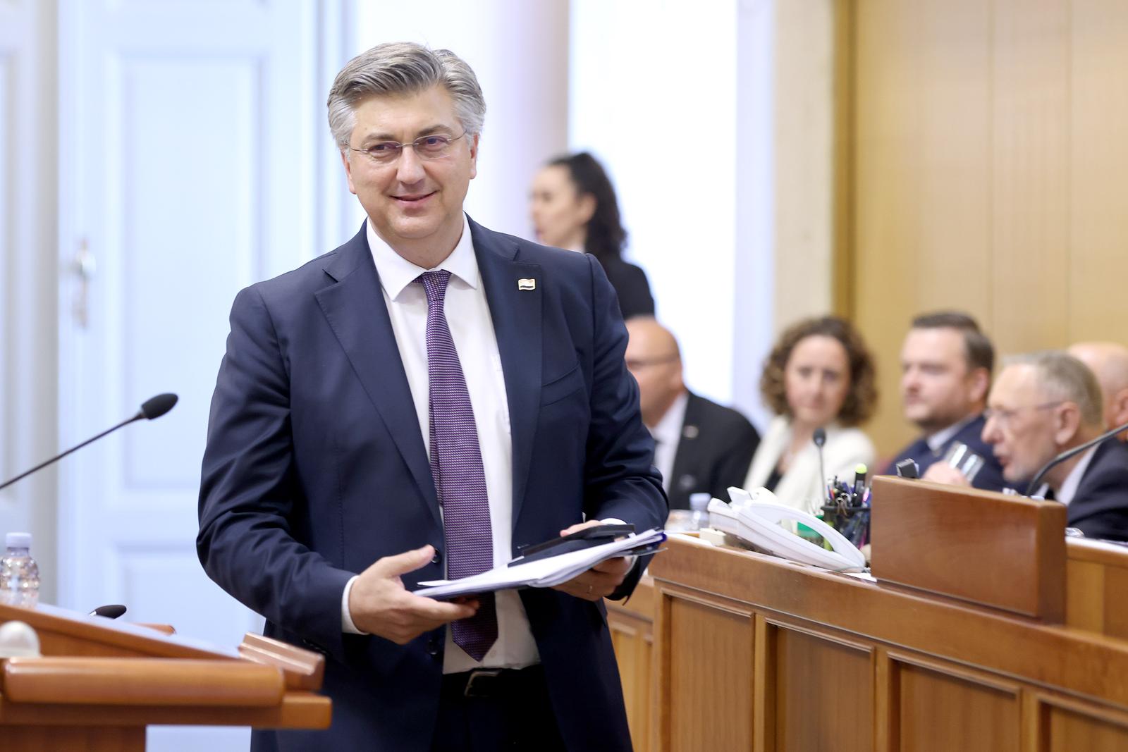 17.05.2024., Zagreb - Predstavljanje Vlade Republike Hrvatske na prvoj sjednici 11. saziva Hrvatskog sabora. Andrej Plenkovic Photo: Patrik Macek/PIXSELL