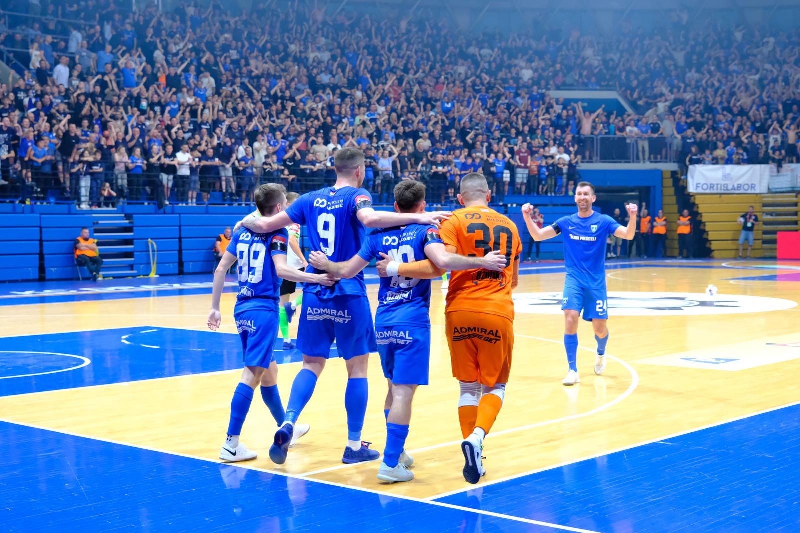 17.05.2024., KC Drazen Petrovic, Zagreb - Peta utakmica finala SuperSport HMNL-a: Futsal Dinamo - MNK Olmissum. Photo: Slaven Branislav Babic/PIXSELL