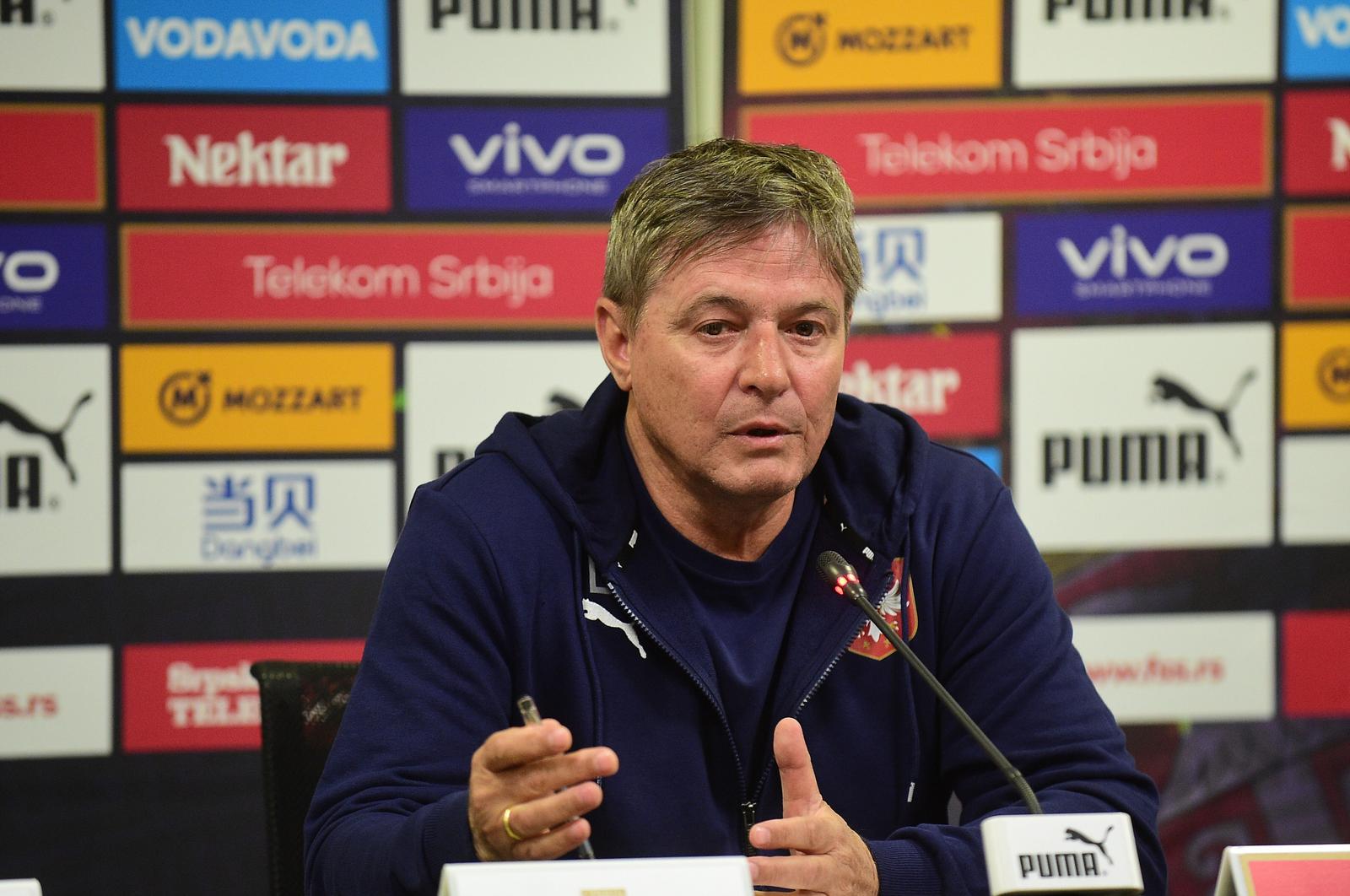 20, March, 2023, Stara Pazova - The press conference of the national football team coach Dragan Stojkovic was held at the FSS Sports Center in Stara Pazova. Dragan Stojkovic. Photo: Dusan Milenkovic/ATAImages

20, mart, 2023, Stara Pazova - Konferencija za medije selektora fudbalske reprezentacije Dragana Stojkovica odrzana je u Sportskom centru FSS u Staroj Pazovi. Photo: Dusan Milenkovic/ATAImages Photo: Dusan Milenkovic/ATA Images/PIXSELL