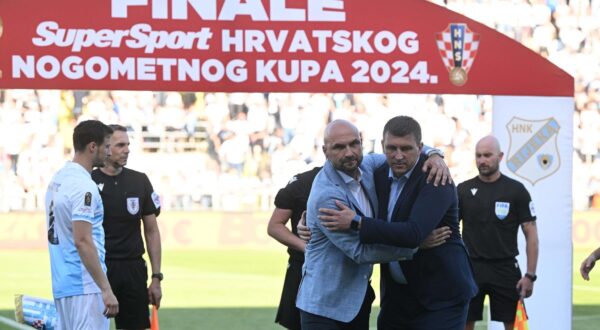 22.05.2024., stadion Rujevica, Rijeka - Uzvratna utakmica finala SuperSport Hrvatskog nogometnog kupa, HNK Rijeka - GNK Dinamo. Sergej Jakirovic, Zeljko Sopic Photo: Marko Lukunic/PIXSELL