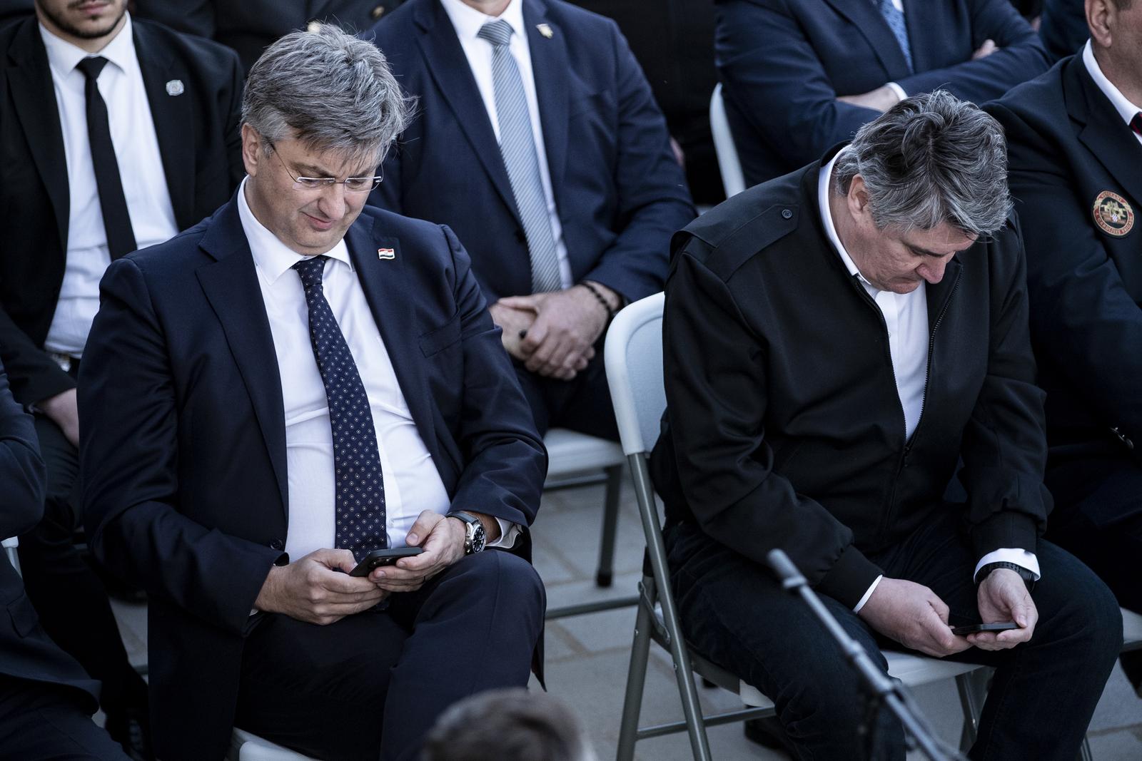 28.04.2022., Klis - Svecana akademija povodom 31. Obljetnice 4.  Gardijske brigade. Na svecanoj akademiji sudjeluju Premijer Andrej Plenkovic i Predsjednik Zoran Milanovic.  Photo: Milan Sabic/PIXSELL