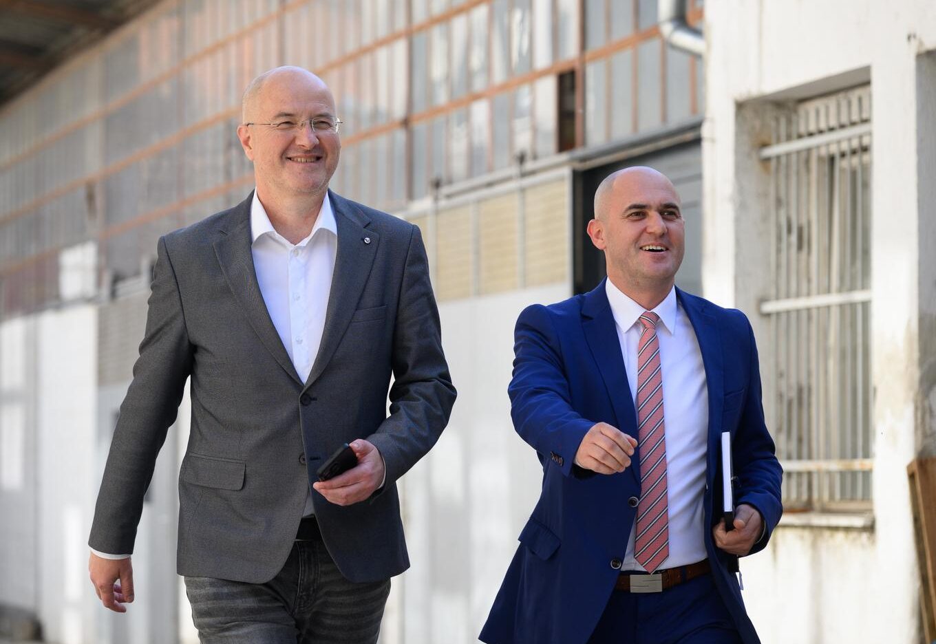 29.04.2024., Zagreb - Mario Radic (L) i Josip Dabro (D) dolaze na sjednicu Predsjednistva Domovinskog pokreta u sredisnjicu stranke u Vlaskoj. Photo: Davor Puklavec/PIXSELL