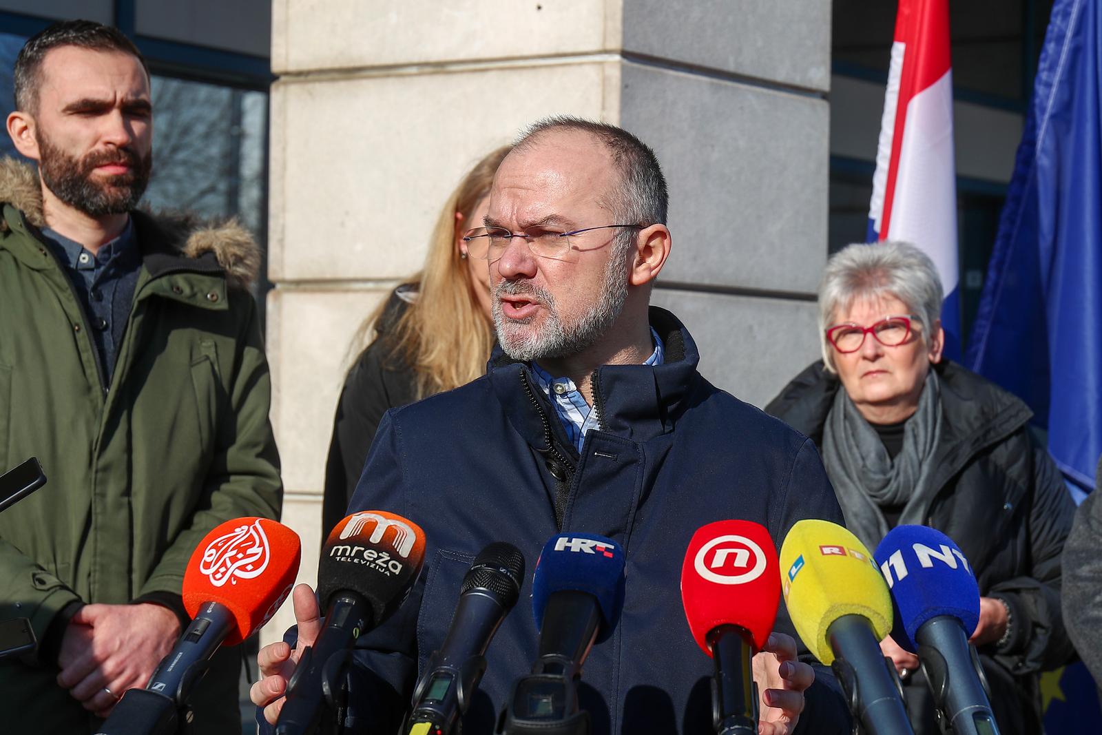 30.01.2024., Zagreb - Zajednicka konferencija za medije Sindikata znanosti i Sindikata Preporod. Dragan Bagic. Photo: Matija Habljak/PIXSELL