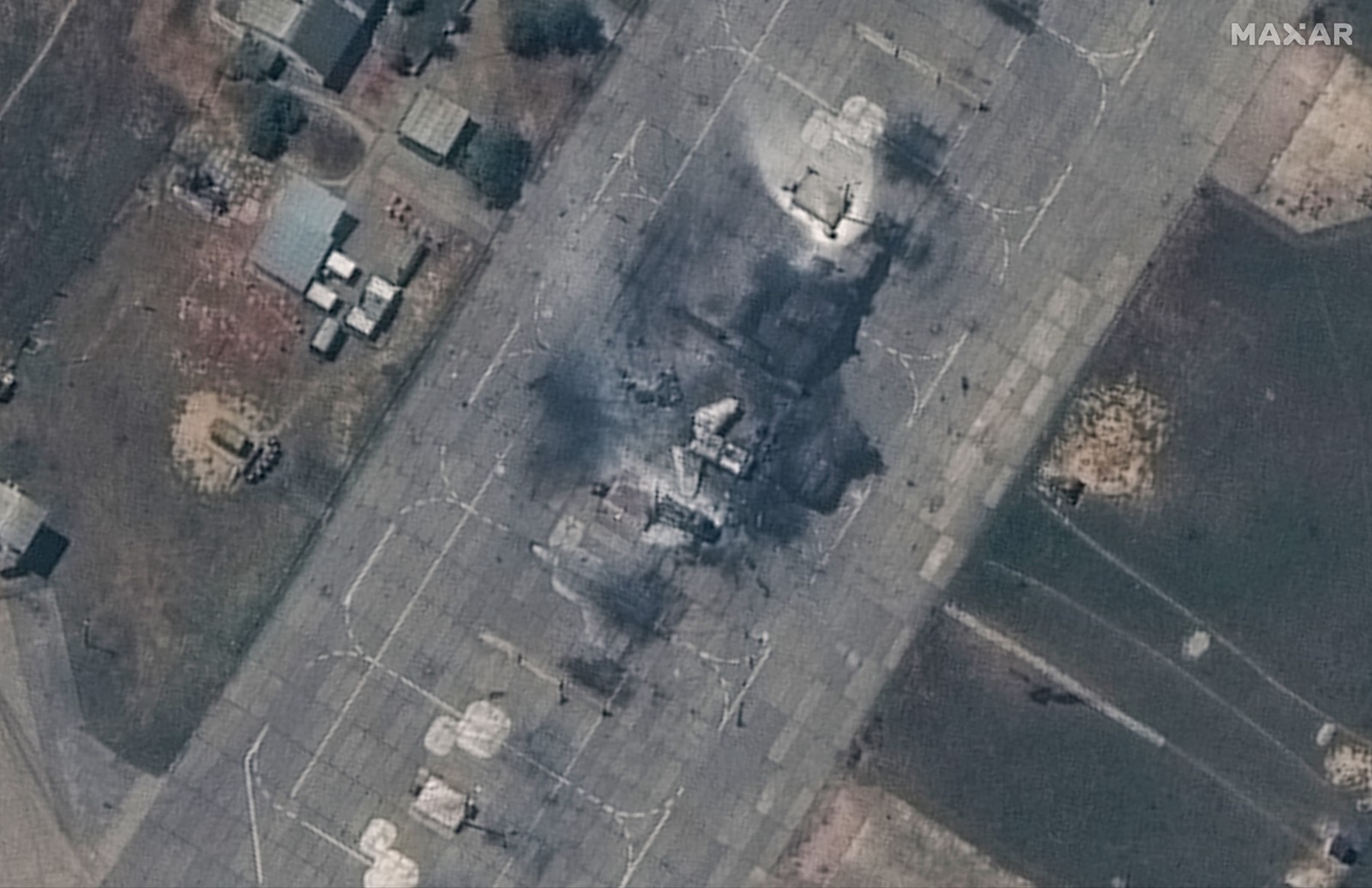 This handout satellite image taken and released by Maxar Technologies on May 16, 2024 shows a destroyed MiG-31 fighter aircraft at Belbek Airbase near Sevastopol, Crimea.,Image: 873726078, License: Rights-managed, Restrictions: RESTRICTED TO EDITORIAL USE - MANDATORY CREDIT "AFP PHOTO/ SATELLITE IMAGE ©2024 MAXAR TECHNOLOGIES" - NO MARKETING NO ADVERTISING CAMPAIGNS - DISTRIBUTED AS A SERVICE TO CLIENTS - THE WATERMARK MAY NOT BE REMOVED/CROPPED, ***
HANDOUT image or SOCIAL MEDIA IMAGE or FILMSTILL for EDITORIAL USE ONLY! * Please note: Fees charged by Profimedia are for the Profimedia's services only, and do not, nor are they intended to, convey to the user any ownership of Copyright or License in the material. Profimedia does not claim any ownership including but not limited to Copyright or License in the attached material. By publishing this material you (the user) expressly agree to indemnify and to hold Profimedia and its directors, shareholders and employees harmless from any loss, claims, damages, demands, expenses (including legal fees), or any causes of action or allegation against Profimedia arising out of or connected in any way with publication of the material. Profimedia does not claim any copyright or license in the attached materials. Any downloading fees charged by Profimedia are for Profimedia's services only. * Handling Fee Only 
***, Model Release: no, Credit line: AFP / AFP / Profimedia