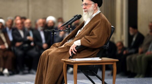 epa11312094 A handout photo made available by the Iranian Supreme Leader Office shows Iranian supreme leader Ayatollah Ali Khamenei greets the crowd during a ceremony in Tehran, Iran, 01 May 2024. According to the supreme leader's official website, Khamenei said that Israel and US and their European allies couldn't normalize the situation of Palestinians in the Gaza Strip and called to increase pressure on Israel.  EPA/IRAN'S SUPREME LEADER OFFICE / HANDOUT  HANDOUT EDITORIAL USE ONLY/NO SALES HANDOUT EDITORIAL USE ONLY/NO SALES