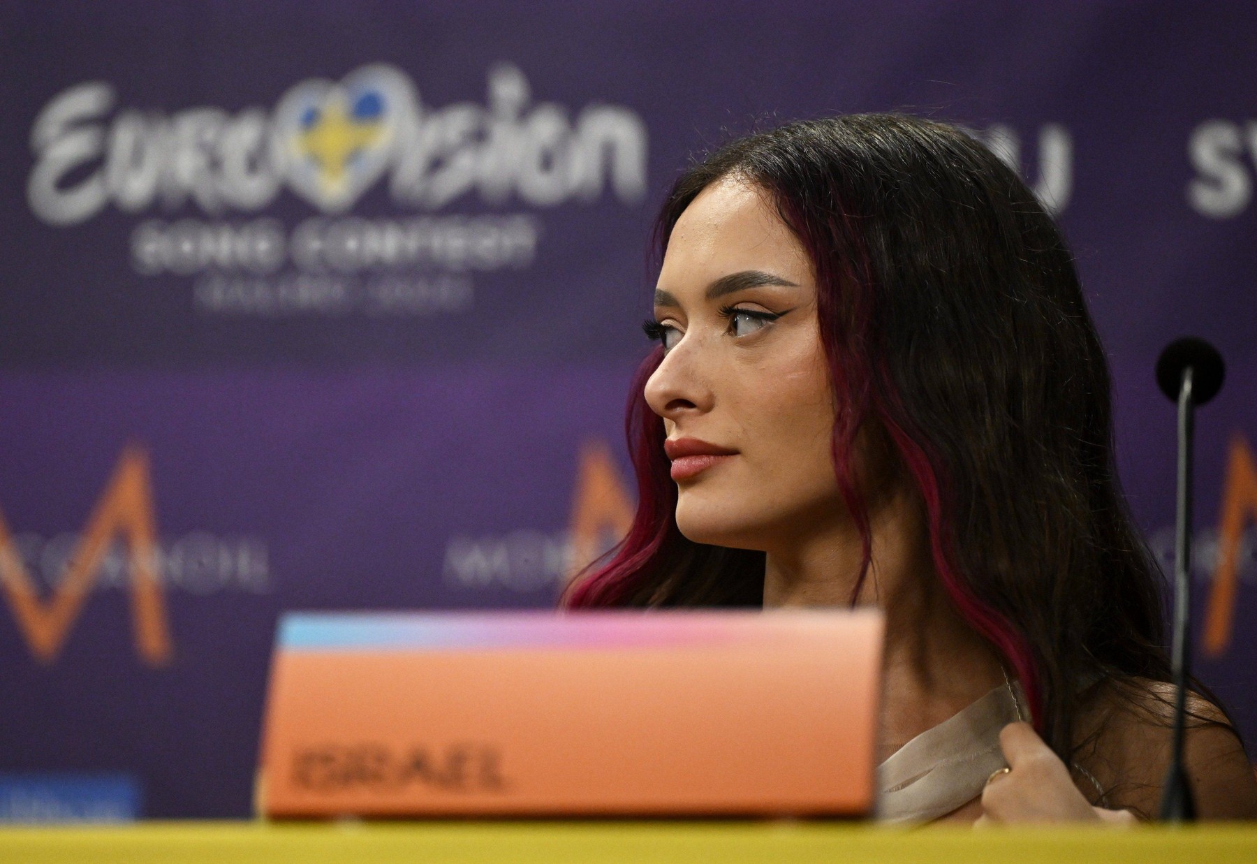 Singer Eden Golan representing Israel during press conference after the second semi-final during Eurovision Song Contest in Malmö, Sweden on May 10, 2024. Malmö Sweden Copyright: xAnttixAimo-Koivistox LKLAPA20240510005650P762,Image: 871577696, License: Rights-managed, Restrictions: imago is entitled to issue a simple usage license at the time of provision. Personality and trademark rights as well as copyright laws regarding art-works shown must be observed. Commercial use at your own risk.;PUBLICATIONxNOTxINxSUIxAUTxFRAxKORxJPNxSWExNORxFINxDENxNED, Credit images as "Profimedia/ IMAGO", Model Release: no, Credit line: Antti Aimo-Koivisto / imago stock&people / Profimedia