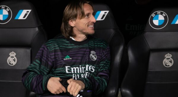 April 8, 2023, Bristol, England, United Kingdom: 8th April 2023; Santiago Bernabeu Stadium, Madrid, Spain, Spanish La Liga Football, Real Madrid versus Villarreal; Luka Modric on the bench,Image: 768137270, License: Rights-managed, Restrictions: , Model Release: no, Credit line: Agencialof / Zuma Press / Profimedia