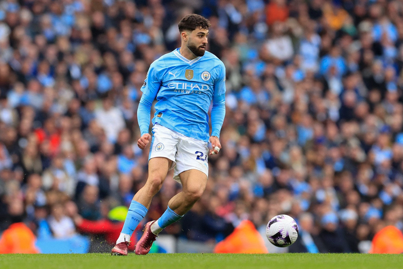 Josko Gvardiol (24) of Manchester City during the English championship Premier League football match between Manchester City and Wolverhampton Wanderers on 4 May 2024 at the Etihad Stadium in Manchester, England - Photo Conor Molloy / ProSportsImages / DPPI,Image: 870350060, License: Rights-managed, Restrictions: Hungary Out UK Out, Model Release: no, Credit line: Conor Molloy / AFP / Profimedia