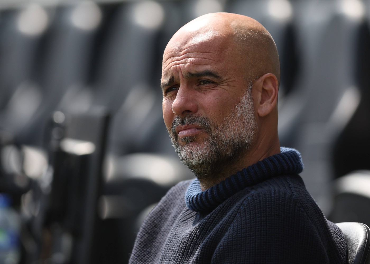 London, England, 11th May 2024. Pep Guardiola, Manager of Manchester City during the Premier League match at Craven Cottage, London. Picture credit should read: / Sportimage EDITORIAL USE ONLY. No use with unauthorised audio, video, data, fixture lists, club/league logos or live services. Online in-match use limited to 120 images, no video emulation. No use in betting, games or single club/league/player publications. SPI-3139-0092,Image: 872318310, License: Rights-managed, Restrictions: Credit images as "Profimedia/ IMAGO", Model Release: no, Credit line: Paul Terry / imago sportfotodienst / Profimedia