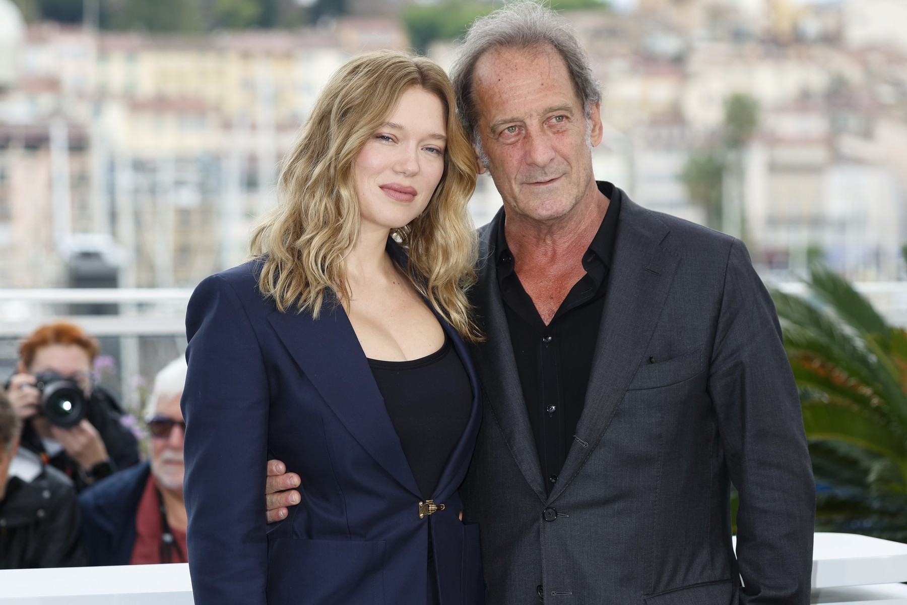 May 15, 2024: Lea Seydoux and Vincent Lindon pose at the photo call of 'Le Deuxieme Act (The Second Act)' during the 77th Cannes Film Festival at Palais des Festivals in Cannes, France, on 15 May 2024. Photo: Alec Michael,Image: 873302409, License: Rights-managed, Restrictions: * Germany and United Kingdom Rights Out *, Model Release: no, Credit line: Alec Michael / Zuma Press / Profimedia