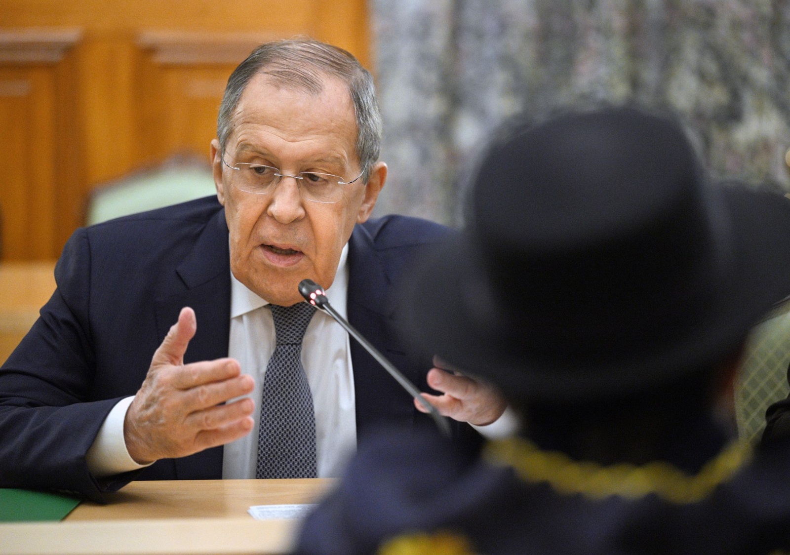 Russian Foreign Minister Sergei Lavrov during negotiations with the Minister of Foreign Affairs of the Plurinational State of Bolivia, Celinda Sosa Lunda, at the Reception House of the Russian Foreign Ministry.
26.04.2024 Russia, Moscow,Image: 868211565, License: Rights-managed, Restrictions: *** World Rights Except Russian Federation, Switzerland and Liechtenstein *** CHEOUT LIEOUT RUSOUT, Model Release: no, Credit line: Kommersant Photo Agency / ddp USA / Profimedia