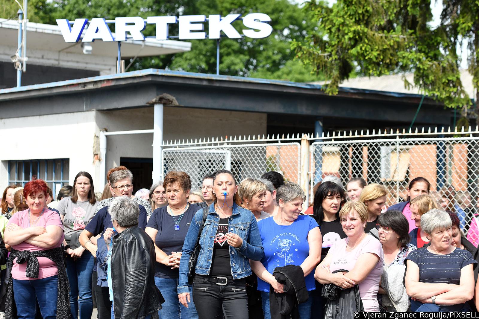 06.05.2024., Varazdin- Zbog neisplate placa radnici Varteksa krenuli u strajk.
Photo: Vjeran Zganec Rogulja/PIXSELL Photo: Vjeran Zganec Rogulja/PIXSELL