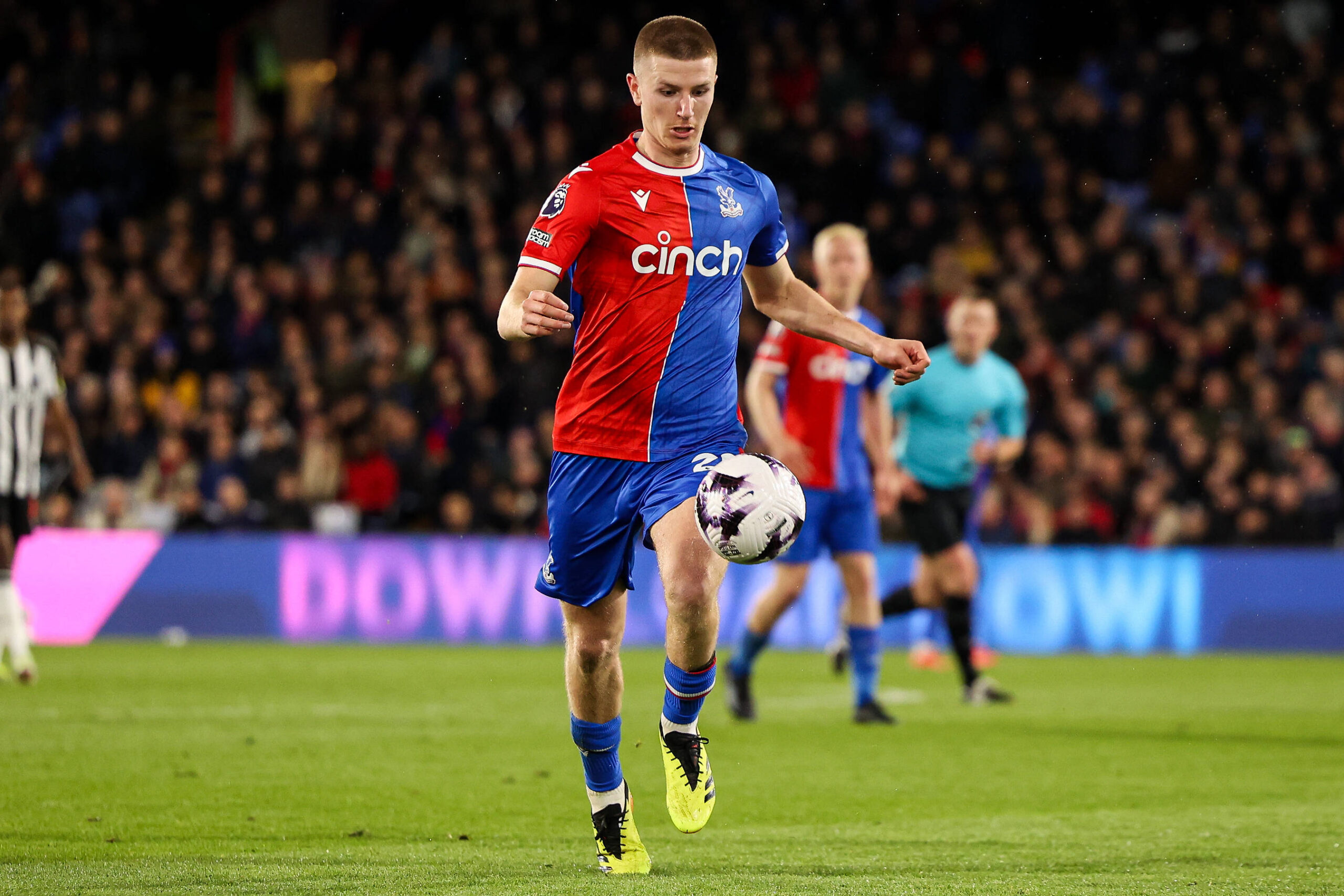 Crystal Palace v Newcastle United Premier League 24/04/2024. Adam Wharton of Crystal Palace during the Premier League match between Crystal Palace and Newcastle United at Selhurst Park, London, England on 24 April 2024. London Selhurst Park Greater London England Editorial use only DataCo restrictions apply See www.football-dataco.com , Copyright: xPaulxPhelanx PSI-19556-0051