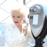 NEW YORK, NY- JUNE 17: Cyndi Lauper Lights the Empire State Building in Celebration of her Farewell Tour and Release of New Documentary Let The Canary Sing on June 17, 2024 in New York City. Copyright: xRWx