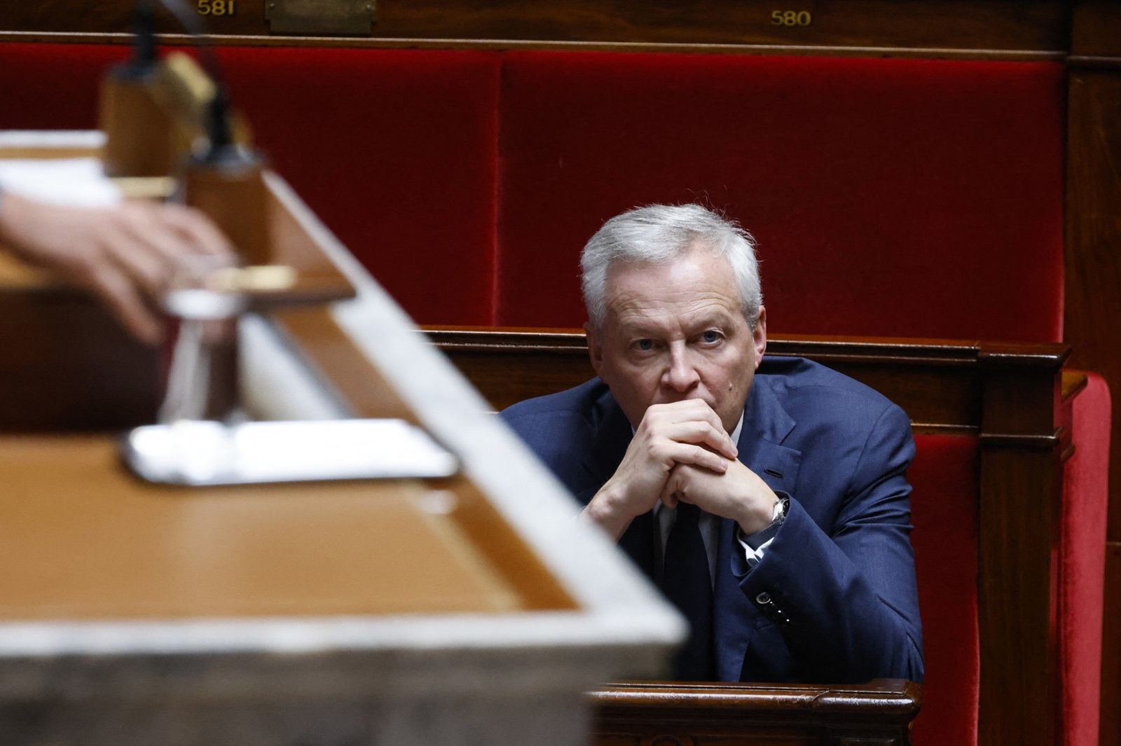 France's Minister for Economy and Finances Bruno Le Maire looks on as he attends a parliamentary session debate on the right-to-die bill, widely referred to as focussing on "end of life" or "aid in dying", at the National Assembly in Paris on June 3, 2024.,Image: 878541039, License: Rights-managed, Restrictions: , Model Release: no, Credit line: Ludovic MARIN / AFP / Profimedia