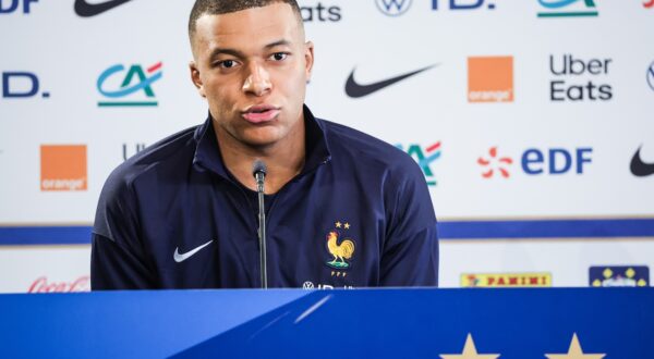 epa11389326 Kylian Mbappe of France attends a press conference in Metz, France, 04 June 2024. France will play against Luxembourg as they prepare for the UEFA EURO 2024 that will start on 14 June in Germany.  EPA/Teresa Suarez