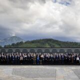 epa11413610 World leaders and heads of delegations pose for the official group photo during the Summit on Peace in Ukraine, in Stansstad near Lucerne, Switzerland, 15 June 2024. International heads of state gather on 15 and 16 June at the Buergenstock Resort in central Switzerland for the two-day Summit on Peace in Ukraine.  EPA/MICHAEL BUHOLZER / POOL            EDITORIAL USE ONLY  EDITORIAL USE ONLY