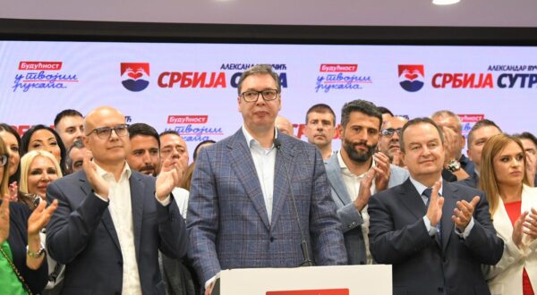 02, June, 2024, Belgrade - The President of the Republic of Serbia, Aleksandar Vucic, addressed the media at the headquarters of the Serbian Progressive Party. Aleksandar Vucic. Photo: R.Z./ATAImages

02, jun, 2024, Beograd - U sedistu Srpske napredne stranke medijima se obratio  predsednika Republike Srbije Aleksandra Vucica. Photo: R.Z./ATAImages Photo: R.Z./ATAImages/PIXSELL