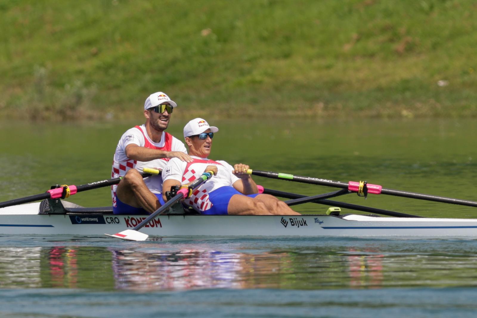 07.05.2023., Zagreb, SRC Jarun - Svjetski veslacki kup 2023. Martin Sinkovic,  Valent Sinkovic, muski dvojac na parice, Hrvatska.  Photo: Luka Stanzl/PIXSELL