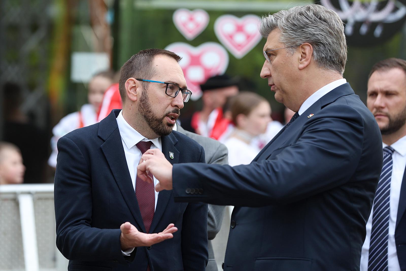 09.05.2024., Zagreb - Proslava Dana Europe na Europskom trgu u organizaciji Predstavnistva Europske komisije u Hrvatskoj. gradonacelnik Zagreba Tomislav Tomasevic, predsjednik Vlade Andrej Plenkovic Photo: Goran Stanzl/PIXSELL