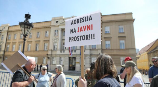 13.04.2024., Markov trg, Zagreb - Na Markovom trgu odrzan prosvjed protiv ograde. Photo: Luka Batelic/PIXSELL