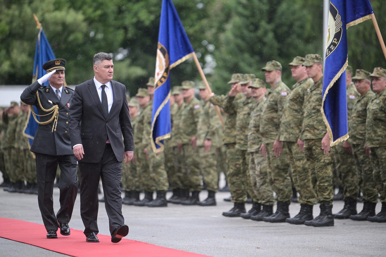 13.06.2024., Zagreb - Svecano obiljezavanje 22. obljetnice ustroja zapovjednistva za potporu. Sudjelovao je Pred. republike Hrvatske i vrhovni zapovjednik oruzanih snaga Zoran Milanovic koji je odlikovao Spomenicom domovinske zahvalnosti pripadnike zapovjednistva za potporu. Photo: Igor Soban/PIXSELL