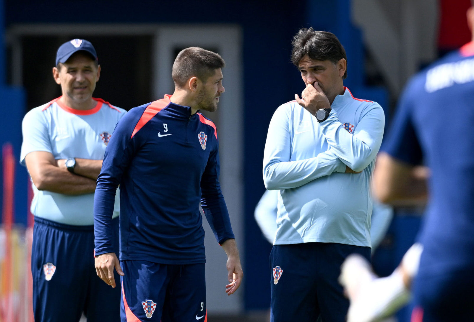 18.06.2024., Neuruppin, Njemacka - Trening hrvatske nogometne reprezentacije u kampu uoci druge utakmice Hrvatska Albanija. Zlatko Dalic, Andrej Kramaric Photo: Marko Lukunic/PIXSELL