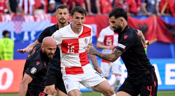 19.06.2024., Volksparkstadion, Hamburg, Njemacka - Europsko prvenstvo 2024., skupina B, 2. kolo, Hrvatska - Albanija. Ante Budimir. Photo: Marko Lukunic/PIXSELL