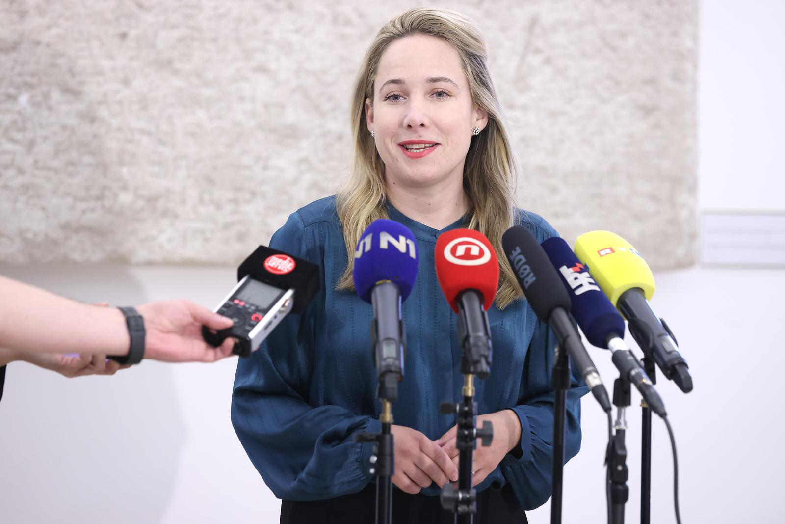 27.06.2024., Zagreb - Na konferenciji za medije odrzanoj u Saboru o aktualnim temema govorila je zastupnica Marija Selak Raspudic. Photo: Patrik Macek/PIXSELL