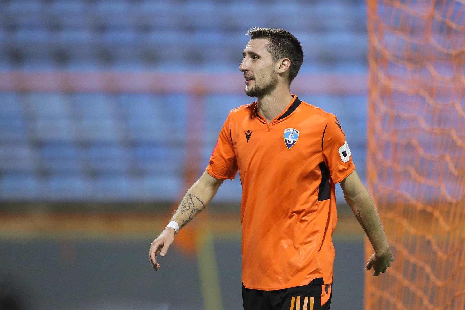 28.08.2021., stadion Subicevac, Sibenik - Hrvatski Telekom Prva liga, 07. kolo, HNK Sibenik - NK Istra 1961. Marin Jakolis. rPhoto: Luka Stanzl/PIXSELL