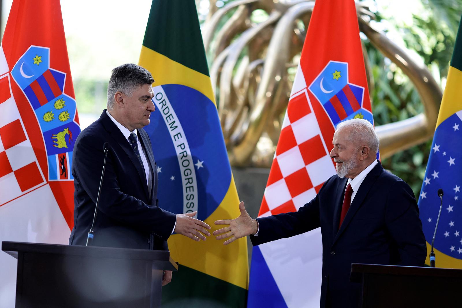 Hrvatski predsjednik Zoran Milanović i brazilski predsjednik Luiz Inacio Lula da Silva