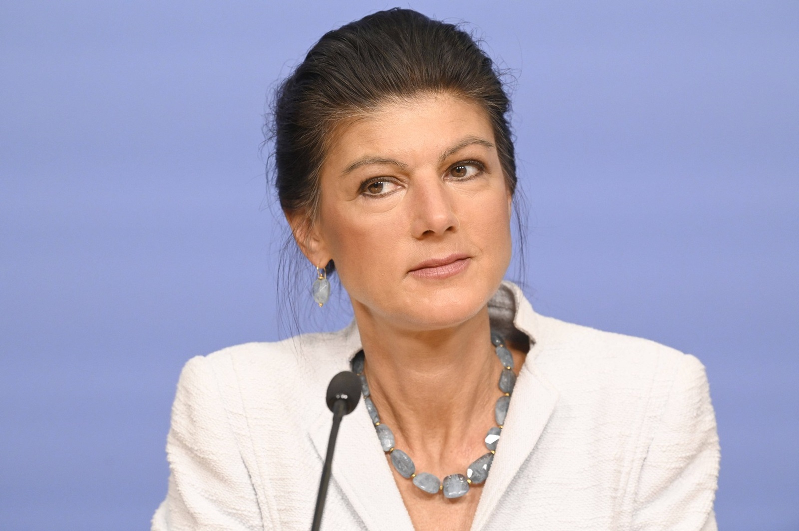 Sahra Wagenknecht bei der Pressekonferenz zur Europawahl 2024 im Haus der Bundespressekonferenz. Berlin, 10.06.2024 *** Sahra Wagenknecht at the press conference on the 2024 European elections at the Haus der Bundespressekonferenz Berlin, 10 06 2024 Foto:xF.xKernx/xFuturexImagex bsw_pk_4641,Image: 880370040, License: Rights-managed, Restrictions: imago is entitled to issue a simple usage license at the time of provision. Personality and trademark rights as well as copyright laws regarding art-works shown must be observed. Commercial use at your own risk., Credit images as "Profimedia/ IMAGO", Model Release: no, Credit line: Frederic Kern / imago stock&people / Profimedia