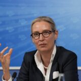 AfD, Alice Weidel Wahlnachlese Europawahl mit den Bundessprechern der AFD Alice Weidel und Tino Chrupalla sowie RenĂ© Aust im Tagungszentrum der Bundespressekonferenz Berlin Berlin GER *** AfD, Alice Weidel Election Review European Election with the Federal Spokespersons of the AFD Alice Weidel and Tino Chrupalla as well as RenĂ© Aust at the Conference Center of the Federal Press Conference Berlin Berlin GER,Image: 880436914, License: Rights-managed, Restrictions: imago is entitled to issue a simple usage license at the time of provision. Personality and trademark rights as well as copyright laws regarding art-works shown must be observed. Commercial use at your own risk., Credit images as "Profimedia/ IMAGO", Model Release: no, Credit line: Bernd Elmenthaler / imago stock&people / Profimedia