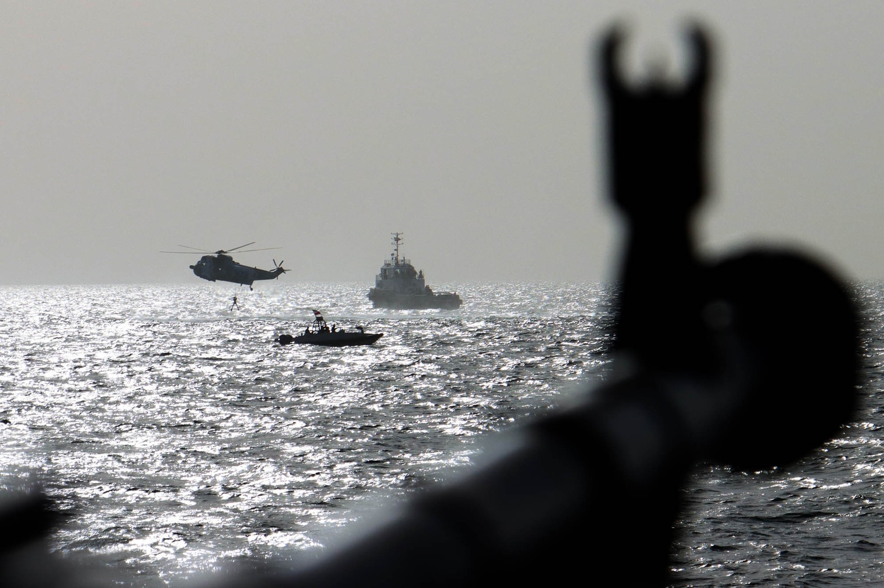 March 14, 2024, Undefined, Iran: Iranian, Russian, and Chinese warships during the implementation of interception and destruction of night and day aerial targets and the operation of freeing the ship hijacked by pirates in the 2024 maritime security belt composite exercise in Iran's territorial waters in a joint military drill in southern Iran. Iran has stepped up its military cooperation with Beijing and Moscow in response to regional tensions with the United States, including by supplying military drones to Russia before the European nation invaded Ukraine in 2022. The military activities -- to be conducted from March 11 through 15 -- are aimed at ''jointly maintaining regional maritime security'', according to a statement published on the social media platform WeChat by China's defense ministry. The joint exercises coincide with soaring tensions in the region as the war in Gaza rages and Iran-backed Huthi rebels in Yemen have launched a flurry of attacks on ships in the Red Sea.,Image: 856842591, License: Rights-managed, Restrictions: , Model Release: no, Credit line: Iranian Army Office / Zuma Press / Profimedia