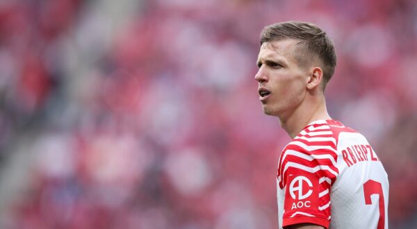 Leipzig's Spanish forward #07 Dani Olmo reacts during the German first division Bundesliga football match RB Leipzig v 1. FSV Mainz 05 in Leipzig, eastern Germany on March 30, 2024.,Image: 861376089, License: Rights-managed, Restrictions: DFL REGULATIONS PROHIBIT ANY USE OF PHOTOGRAPHS AS IMAGE SEQUENCES AND/OR QUASI-VIDEO, Model Release: no, Credit line: Ronny Hartmann / AFP / Profimedia