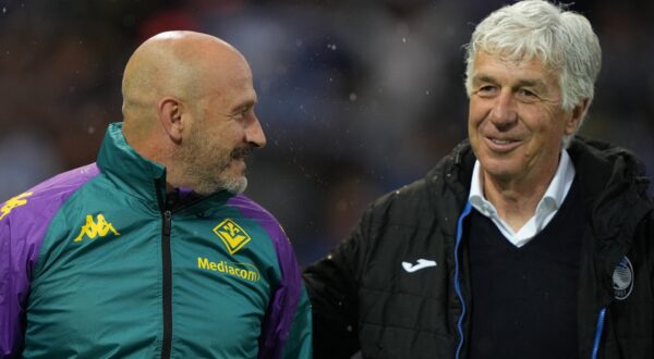 Fiorentina's Vincenzo Italiano and Atalanta’s Gianpiero Gasperini    during the Serie A soccer match between Atalanta  and Fiorentina  at the Gewiss Stadium  , north Italy - Sunday 02 June , 2024. Sport - Soccer .,Image: 878343697, License: Rights-managed, Restrictions: *** World Rights Except China, France, and Italy *** CHNOUT FRAOUT ITAOUT, Model Release: no, Credit line: LaPresse / ddp USA / Profimedia