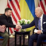 US President Joe Biden (R) shakes hands with Ukraine's President Volodymyr Zelensky (L) as they hold a bilateral meeting at the Intercontinental Hotel in Paris, on Fraiday on June 7, 2024. Biden announced $225 million in new aid for Ukraine during talks with Zelensky in Paris. Photo by /UPI,Image: 879701150, License: Rights-managed, Restrictions: , Model Release: no, Credit line: Ukraine's President Office / UPI / Profimedia