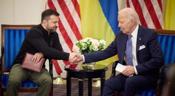 US President Joe Biden (R) shakes hands with Ukraine's President Volodymyr Zelensky (L) as they hold a bilateral meeting at the Intercontinental Hotel in Paris, on Fraiday on June 7, 2024. Biden announced $225 million in new aid for Ukraine during talks with Zelensky in Paris. Photo by /UPI,Image: 879701150, License: Rights-managed, Restrictions: , Model Release: no, Credit line: Ukraine's President Office / UPI / Profimedia